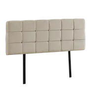 Linen Fabric King Bed Deluxe Headboard Bedhead - Beige