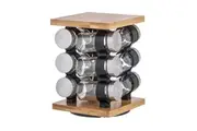Davis & Waddell Rotating Spice Rack With Jars 12Pcs Seasoning Jars Organiser