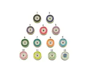 Enamel Evil Eye Spacer Beads, Two Sided Beads, Sku#G429