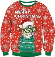 [QURYPOMO] Family Matching Christmas Sweatshirt Ugly Christmas Sweater for Men Women Boys Girsl Long Sleeve Pullover