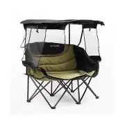 Double Camping Chair with Canopy, Folding Two-Person Seat, Portable Outdoor L...