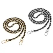 2Pcs 43" Purse Chain Strap with Buckle for Bags(Black, Silver&Black, Gold)