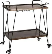 Mobile Storage Cart Vintage Wrought Iron Bar Cart Modern Industrial Rolling Cart Home Kitchen Storage Trolley Food Cart 4 Shelves with Wheels Open Storage Space