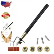 Stainless Steel Leather Groover with 3 Replaceable Tips - Pro Tool for Crafters