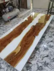 White Epoxy Resin Table Dining Table Center Table Coffee Table Home Decorative