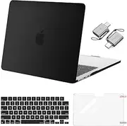 [MOSISO] Compatible with MacBook Air 13 inch Case 2025 2024 2023 2022 M4 A3240 M3 A3113 M2 A2681, Plastic Hard Shell&Keyboard Cover&Screen Film&Type C for MacBook Air 13.6 inch Case, Black