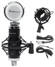 Rockville RCM03 Pro Studio Recording Condenser Microphone Mic+Metal Shock Mount