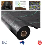 Instahut Weedmat Woven Fabric Weed Control Gardening Matting 30/50/100m Black