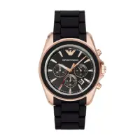 在飛比找Yahoo奇摩購物中心優惠-EMPORIO ARMANI休閒質感時尚橡膠腕錶44mm(A