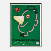 Galrie Vintage French Cheese Art Print by Seguin - Celebrate French Cheese Culture, Black Frame, A0 84 x 119cm (33 x 47inch)