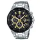 【CASIO 卡西歐】EDIFICE 三眼賽車計時男錶 不鏽鋼錶帶 黑X金 防水100米 日期顯示(EFR-554D-1A9)
