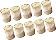 10Pcs Wooden Business Holders Memo Clips for Weddings Parties Offices Cylinder Design for Table Name Cards Photos Menu Display