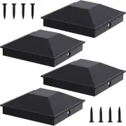 Goovilla 4x4 Post Caps Black(Actual 3.5" x 3.5"), 4 Pack Fence Post Caps with 8