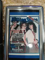 Vintage Rolling Stone Magazine Metal Silver Cigarette Case Holder Wallet Cards