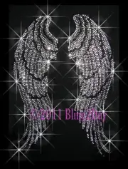 LARGE Angel Wings Rhinestone Iron on Transfers Hot Fix
