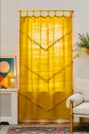 Bedroom Decor Sheer Curtains Boho Tassel Window Curtain Drapes Door For Home
