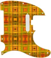 Pickguard Graphical to fit Fender Telecaster Guitar 8 Hole ELITE Tartan Techno 1