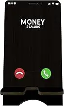 JCVUK Funny Wooden Phone Stand - Money is Calling - Black Cellphone Holder, Change Station for Smart Phones, E-Book, Tablets, Desktop Organizer, Home & Office Decorations - A08