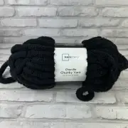 Mainstays Chunky Chenille Yarn 31.7 yd Black 100% Polyester Super Bulky New