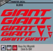 GIANT style GLOSS RED sticker DECALS X 9 ROAD CYCLING MTB BIKE BICYCLE