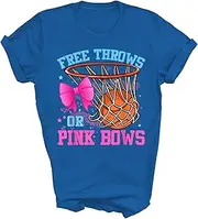 [SDVN] Free Throws Or Pink Bows Pregnancy Pink Or Blue Baby Gender Reveal Gift Unisex Shirt Women Men T-Shirt (Royal;M)