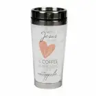 With Jesus & Coffee She Is Unstoppable 16 Oz Stainless Steel Travel Tumbler Mug