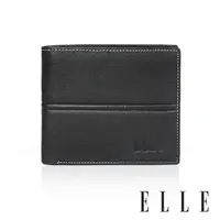 在飛比找momo購物網優惠-【ELLE HOMME】ELLE 直線車紋3卡1窗格 皮夾/