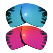 Ice Blue Mirrored&Midnight Sun Replacement Lenses for-Oakley Deviation Polarized