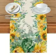 Sunflower Table Runner - Eucalyptus Print Table Runners, Dining Table
