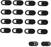 CAASFOOY 16-Pack Webcam Cover, Ultra-Thin Metal Web Camera Cover for Laptop, Desktop, PC, Smart Phone, Computer,Tablet, Protect Your Visual Prvacy [Black]