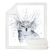 Royal Owl Drawing Throw Blanket