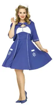 Fun World Women's Sweet Sailin' Plus Size Sailor Adult Costume 1X 16-20