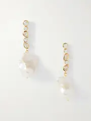 [Completedworks] Completedworks - Recycled Gold Vermeil, Pearl And Cubic Zirconia Earrings - White - One size One size White