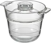 HARIO XRCP-1 Ichizenya 0.5-1 Cup, Heat Resistant Glass, Visible Contents, Easy Cooking in Microwave, Cook in 10 Minutes, Home Rice, for Alone, Clear