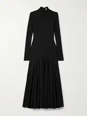 Salon 1884 - Elodie Wool-blend Jersey Turtleneck Midi Dress - Black - FR 34