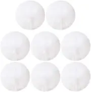 [FSSTUD] 8 cm Faux Fur Pom Poms Round Fluffy Soft Fur Pom Pom Big Hat Decoration Pompoms Keychain Pom Poms with Elastic Loop for Bags Scarves White 8 Pieces