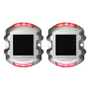 2Pcs Solar LED Pathway Driveway Light Lamp Dock Step Road Safety Marker Light-Red