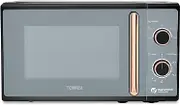 Tower T24038RG Cavaletto Manual Microwave with 5 Power Levels & 35 Minute Timer, 800W, 20L, Black & Rose Gold