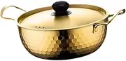 Mdlhcm Ramen Pot Stockpot Multifunction Saucepan Ramyun Cooker for Patio Beach Picnic Camping Hiking, 22cm Gold
