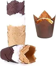 200PCS Tulip Cupcake Liners Upgrade Parchment Paper Muffin Liners Cake Cups for Baking Cupcake for Wedding Birthday