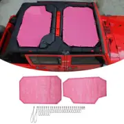2x Pink Roof Top Bikini Sunshade Mesh Shade Cover Net For Jeep Wrangler JK 07-18