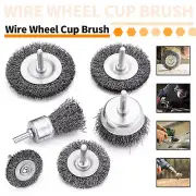 6pc Wire Wheel Cup Brush Set Grinding Wheels For Power Drills Paint Rust Remover