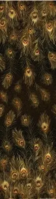 Northcott Peacock Paradise II 20093m-99 Brown Double Border Feathers BTY Cotton