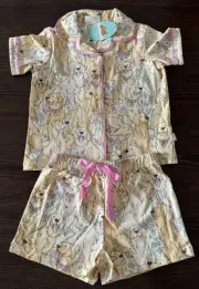Peter Alexander Girls Golden Retriever Classic PJ Set Size 2 Yrs RRP$59.95