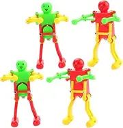 NAMOARLY 4pcs Wind Up Robots Fun Clockwork Robot for Adults for Indoor Enhances Creativity Social Skills No Batteries Required Random Color