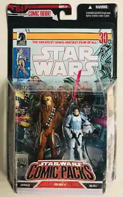 #04 Star Wars Chewbacca & Han Solo Stormtrooper Action Figures + Comic Book 2006