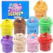9 Pack Slime Kit Mini Cloud Slime Kit Soft and Non Sticky Fluffy Slime Toy Party Favors Stress Relief Slime Toys Super Stretchy and Scented Slimes Toy for Boys Girls 3+