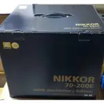 全新 100週年 NIKON AF-S 70-200MM F2.8E FL ED VR 小黑七 F/2.8 E F2.8