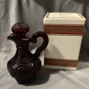 NEw Vintage Avon Cape Cod Cruet & Stopper Full Ruby Red Skin So Soft Bath Oil