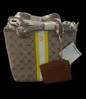 Anne Klein Women's Varsity Logo Top Zip Satchel Bag